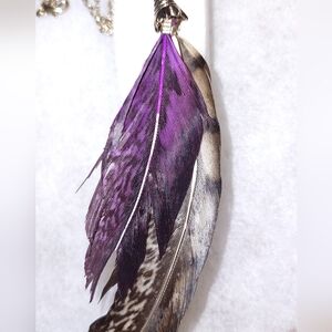 Purple Feather Necklace